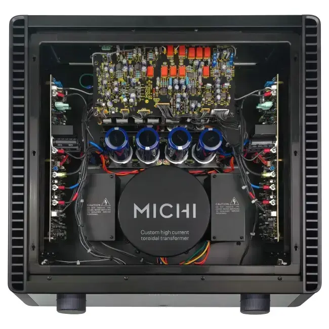 Inside Rotel Michi X3 integrated amplifier